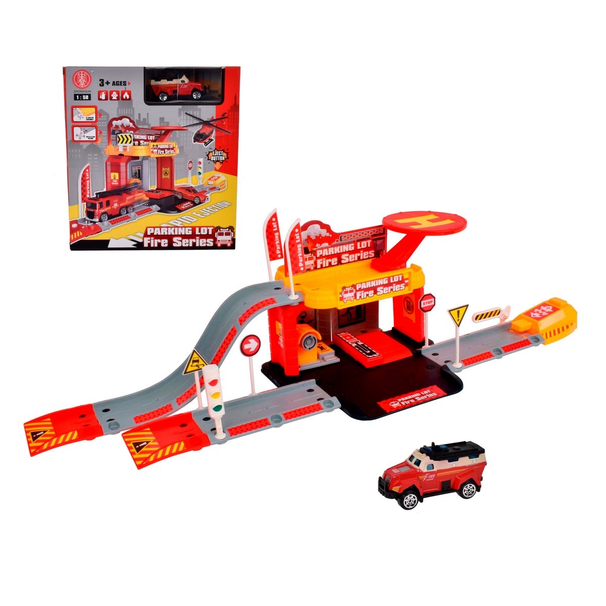 Playset Estacion Armable Con Vehiculo - Camioneta Rescate Bombero